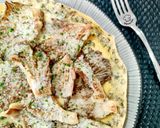 Foto del paso 5 de la receta Tortilla abierta con setas y parmesano
