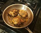 A picture of step 11 of Roast Chicken Thighs in a Sautéed Mushroom Parmasan Garlic Cream.
