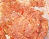 A picture of step 5 of Moimoi with meat balls and cabbage sauce.