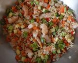 A picture of step 3 of Brown Fried Rice with Shrimp.