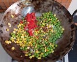 A picture of step 3 of Matar corn chaat.