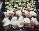 Zöldséges csirkemell tejmentes besamel mártással, cukkinivel recept fázis 3 fotója