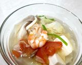 Hình bước làm 4 của món Canh tôm nấm đậu hũ