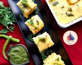 A picture of step 7 of Sooji Besan Khaman Dhokla.