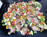 Une image de l'étape 14 de Poulet mariné aux poivrons tricolores et courgette.