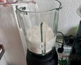 A picture of step 1 of Thai Coconut Rice Pancakes (Khanom Krok) in a Takoyaki Pan – Blender Recipe.