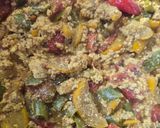 Tofu rántotta/lecsó cukkinivel vegán tojás nélküli szénhidrátszegény recept fázis 4 fotója