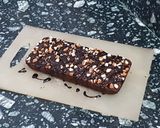 A picture of step 4 of Mocha banana cubes. (Brownie).