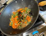 A picture of step 2 of Pancit Canton w/Crispy Pork Belly.