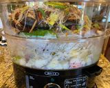 A picture of step 3 of Steamed Barramundi with Goji Berries and Vegetables.