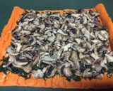 Foto del paso 7 de la receta: Brazo gitano de piquillo relleno de espinacas, setas shiitake, champiñones y anacardos. VEGANO