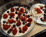 Foto del paso 3 de la receta: Postre de mascarpone con arándanos azules, frambuesas, granada y flores de hibiscus deshidratada