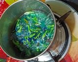 A picture of step 1 of Butterfly pea flower syrup.