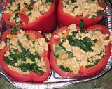 Foto del paso 4 de la receta: Pimientos rojos rellenos de pollo y espinacas
