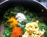 A picture of step 2 of Spinach peanut moong dal sabji.