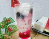 Cara Membuat Es Susu Semangka Nata de Coco Cincau 5