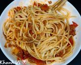 Hình bước làm 6 của món Pasta with Bolognese sauce (Mì Ý sốt thịt bò bằm)