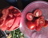 Hình bước làm 2 của món Sinh tố dưa hấu cà chua🍉🍅