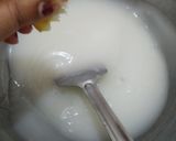 A picture of step 3 of Bombay karachi halva / Corn flour  halva with natural food colour.