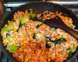 Foto langkah ke 6 dari resep Crabstick Butter Corn Fried rice (nasi goreng) | dengan jagung, wortel, pokcoy.