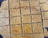 A picture of step 2 of Gajak gud burfi.