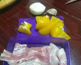Foto del paso 1 de la receta: Pasta con tocino y pimiento
