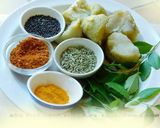 A picture of step 1 of A novel recipe- ravioli/samosa  made with rice paper stuffed with veggies.