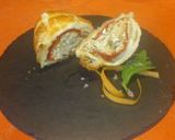 Foto del paso 7 de la receta: Caracolas rellenas de bonito y queso de cabra y pimiento relleno envuelto en hojaldre