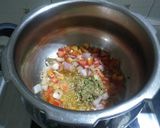 A picture of step 3 of Chettinad veg biryani.