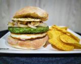 Foto del paso 6 de la receta: Hamburguesa de pollo y espinacas con cebolla y doble de queso