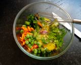 A picture of step 1 of Egg Bread Toast with veggies.