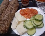 A picture of step 1 of Mozzarella Baguette sandwich.