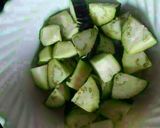 A picture of step 1 of Brinjal matar kheema.