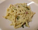 A picture of step 3 of Fresh pasta with asparagus and pancetta.