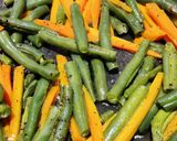 A picture of step 2 of Schewan beans and carrot stir fry.