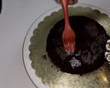 A picture of step 6 of Golden Dust Cake.....molten chocolate.