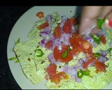 A picture of step 2 of Tricolour chatpati papad chat and salad art 🇮🇳.