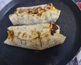 A picture of step 10 of Paneer and Beans Burrito wrap.
