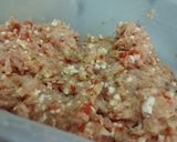 Foto del paso 1 de la receta: (KETO) Hamburguesas de pollo y morrón, y jamón y queso