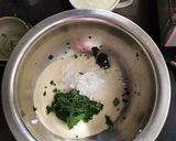 A picture of step 1 of Palak Dhokla.