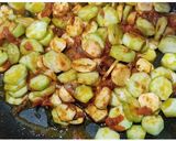 A picture of step 3 of Arvi and Turai sabzi.