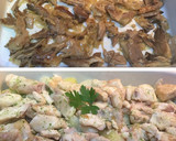 Foto del paso 6 de la receta: Pámpano sobre cama de papas, cebolla y setas a mi manera