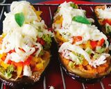 A picture of step 4 of Easy Eggplant or Brinjal Pizza.