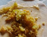 A picture of step 6 of Gobhi paratha with mitha Dahi.