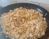A picture of step 5 of Egg fried rice (my version).