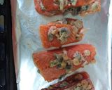 Foto del paso 4 de la receta: Salmón relleno de camarones y champiñones