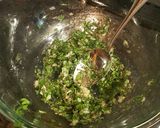 A picture of step 2 of Roast Chicken Thighs in a Sautéed Mushroom Parmasan Garlic Cream.