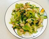 Hình bước làm 10 của món Bí xanh xào thịt gà ngày tình nhân.