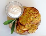 A picture of step 6 of Baked Zucchini Fritters.