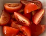 A picture of step 2 of Tomato salad/ appetiser.